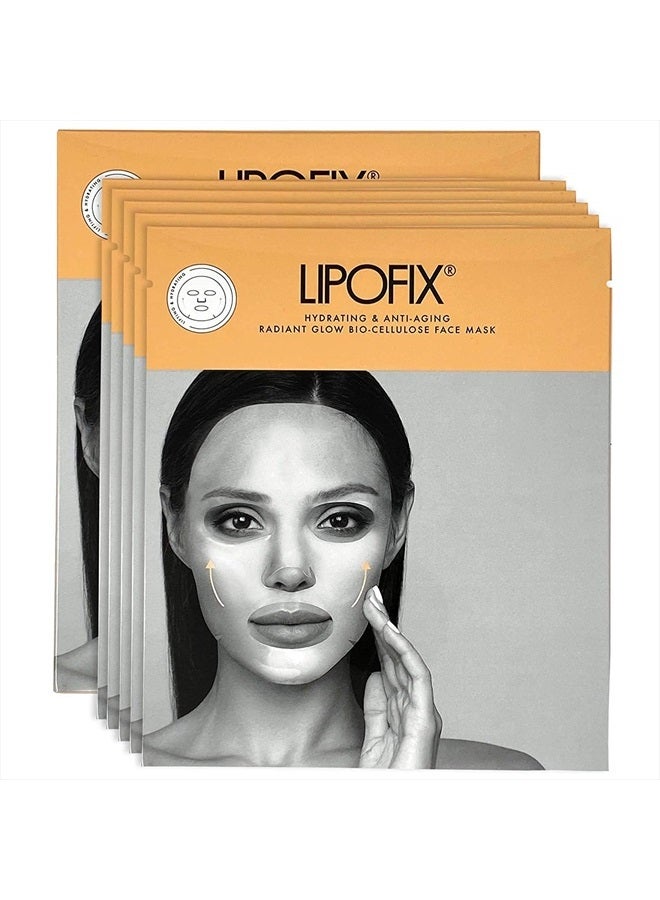 LIPOFIX Anti Aging Lifting Hydrating Facial Bio Cellulose Face Mask Sheet For Fine Line Reducing And Skin Radiance. Made in Korea 5 Masks - Image 2