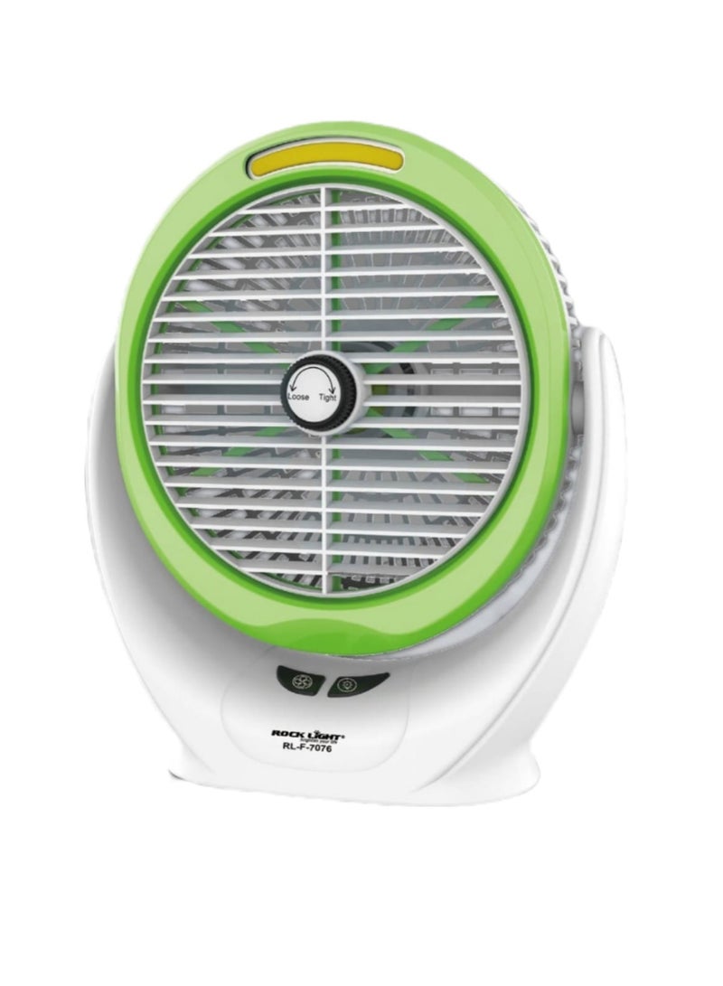 ROCK LIGHT 8" LED Multi-Functional Fan RL-F-7076, Rechargeable Battery-Operated Portable Fan with COB Light, 2400 MAH Lithium Battery, TYPE-C & USB Micro Charging - Image 1