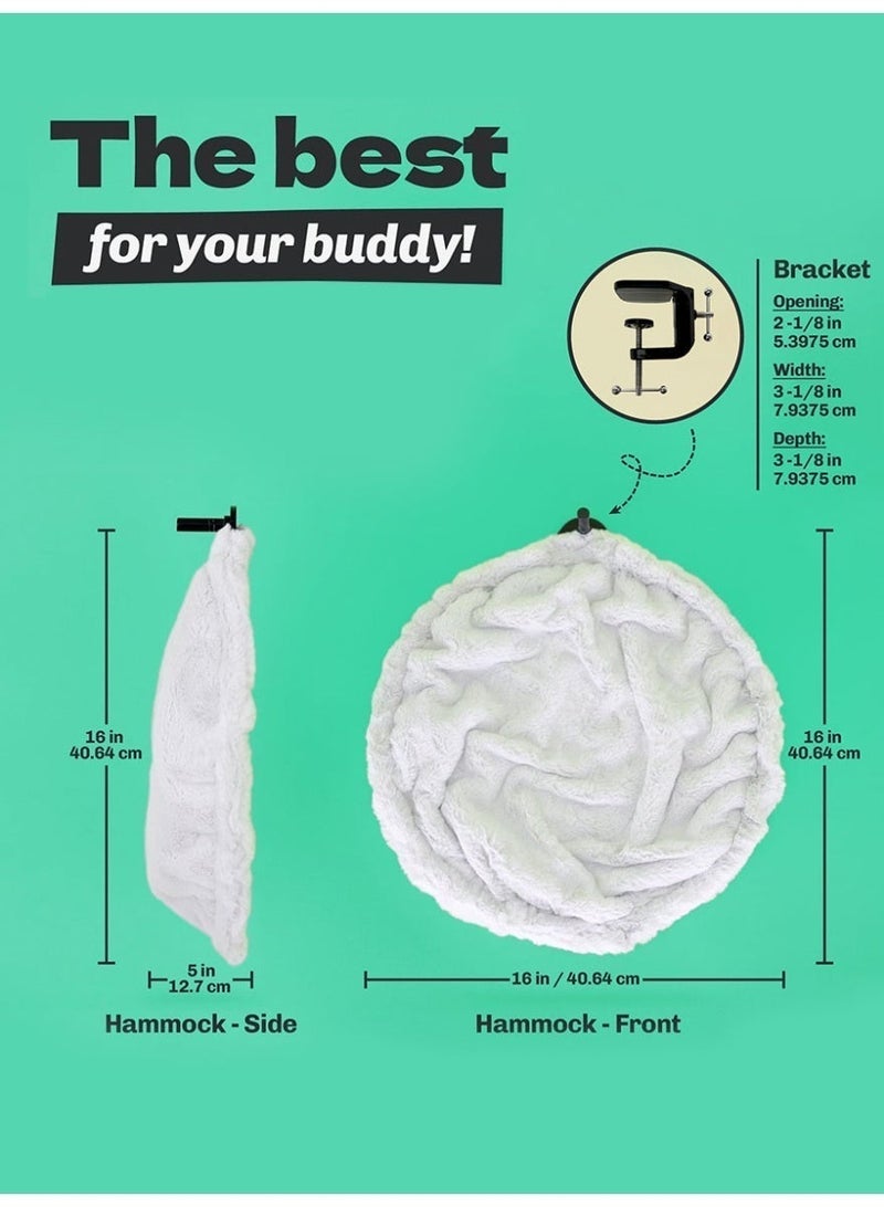 Solerconm Adjustable Cat Desk Hammock Bed | Soft Faux Fur Cushion with Steel Frame | Supports up to 50lbs | Indoor Cat Furniture - Image 3