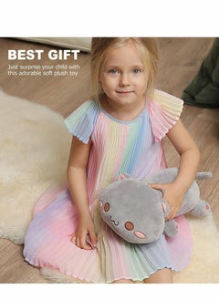 Y&D Stuffed Animal Cute Kitten Plush Toy Pet Kitty Soft Anime Cat Pillow for Kids (Gray, 12")  - Image 2