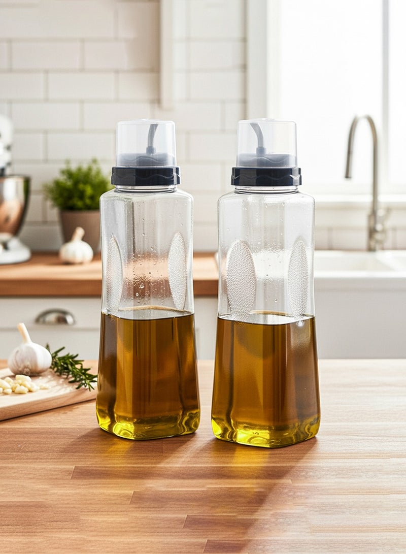 Kuber Industries Plastic Drop Oil Bottle Dispenser for Kitchen, 1 LTR (Grey)-KUBMART11124 - Image 4