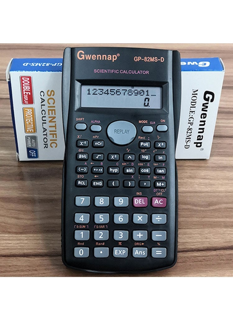 Generic 1 x 5 pcs 82MS-D Scientific Calculator, Multi-Function, Exam-Friendly Black 