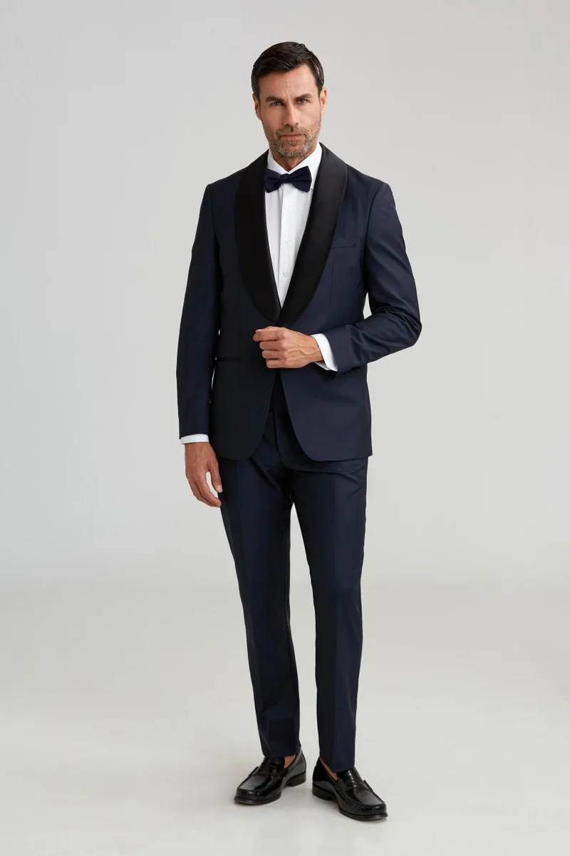 Bisse Shawl Collar Tuxedo Navy Blue SM23Y22203_D39