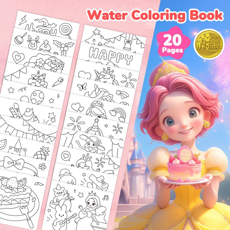 JoyCat Paint with Water Coloring Books for Toddlers, Watercolor Painting Sets for Kids Ages 3-5 4-8, Arts and Crafts Drawing Activities Toy Birthday Gifts for Boys Girls (Party) - Image 2
