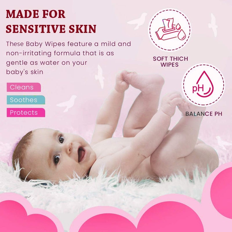 GLIDER Baby Wipes with Aloe Vera,Vitamin E & Mild Fragrance for Baby's Sensitive Skin (Pack of 2 (144 Wipes)) - Image 3