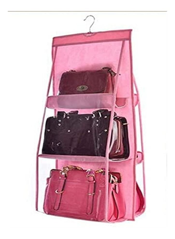 ORiTi Clear Purse Handbags Organizer Door Closet Shelf Hanging Storage Bag Pink 20*10*20cm  - Image 1