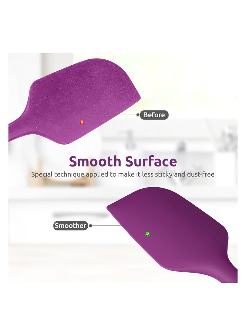 مجرفة و 315 ملعقة مجرفة 29cm بينغ ° ج GuiJiao الأطباق GuaDao، مرن مقاومة للحرارة ShiPinJi المطاط المطبخ طبخ خلط، سطح غير لزجة مجموعة من (2) (بنفسجي) - Image 3