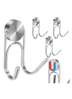 KASTWAVE U Shape Strong Magnetic Hooks, Heavy Duty 304 Stainless Steel Hooks, Hanging Hooks for Indoor Outdoor Hanging, Refrigerator, Grill, Kitchen (4 Pcs - 1.0in-2 40Lbs)  - Image 1