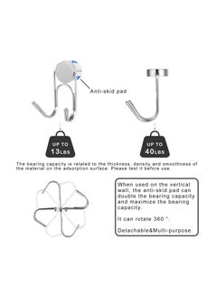 KASTWAVE U Shape Strong Magnetic Hooks, Heavy Duty 304 Stainless Steel Hooks, Hanging Hooks for Indoor Outdoor Hanging, Refrigerator, Grill, Kitchen (4 Pcs - 1.0in-2 40Lbs)  - Image 5
