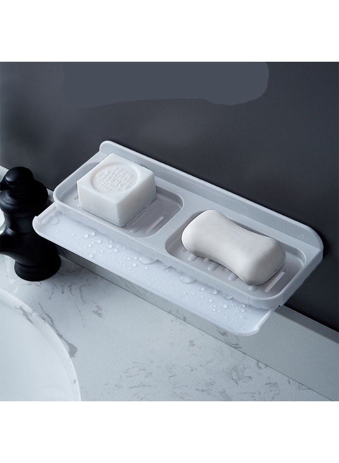 Wall Mounted Soap Dishes Box, No-Drilling Heavy Duty Soap Dish Holder for Shower, Shampoo Storage Rack For Bathroom Accessories Toiletries Organizer - Image 1
