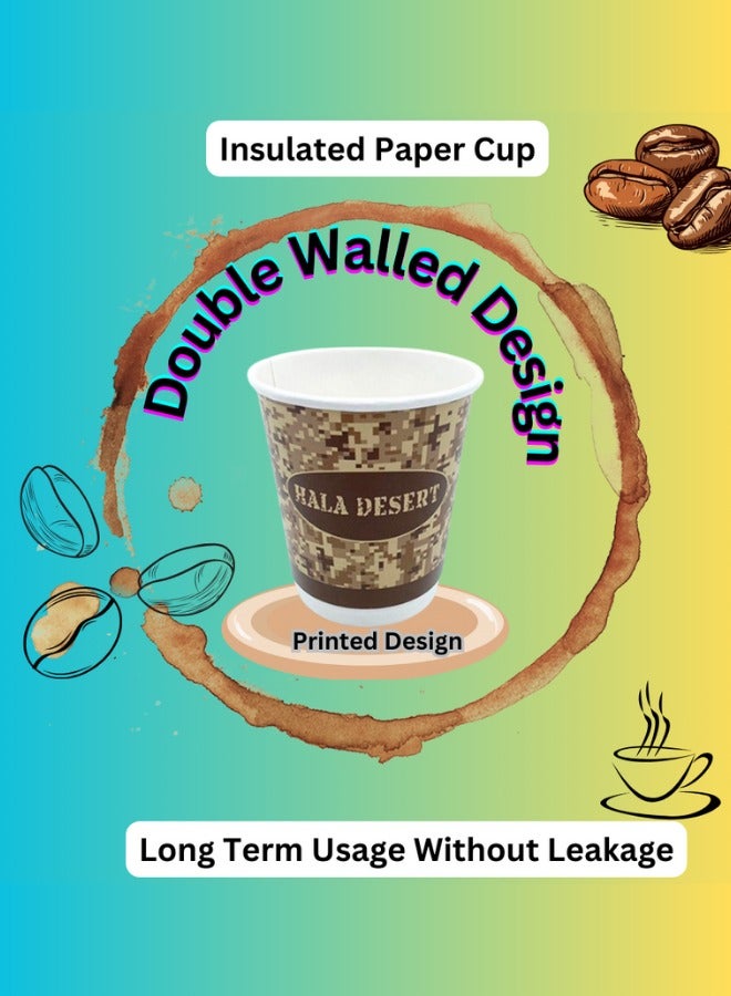 Halapack 80 PCS | 14 oz Disposable Double Wall Paper Cups with Unique Camel Design - Image 4