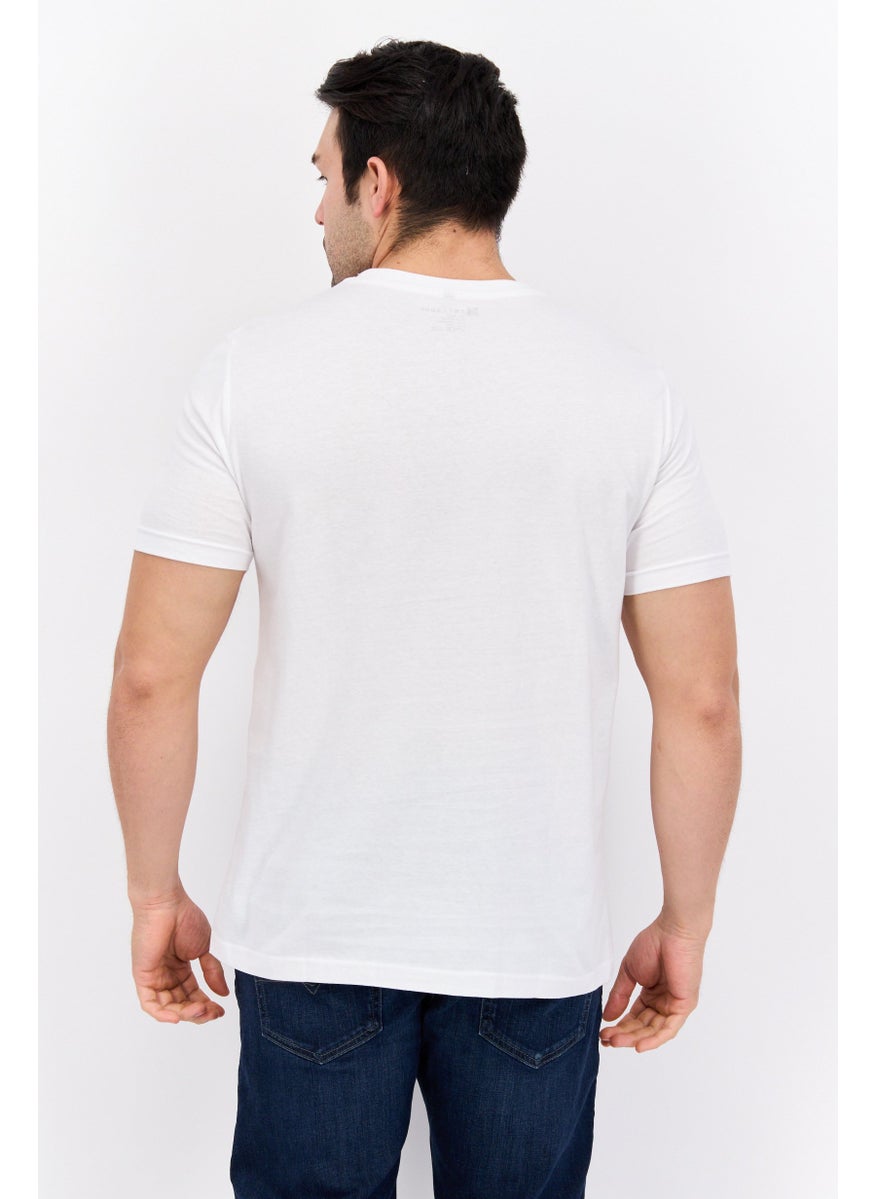 Free Soul - Men Crew Neck Short Sleeve Graphic Print Troon T-Shirt, White Combo - Image 1