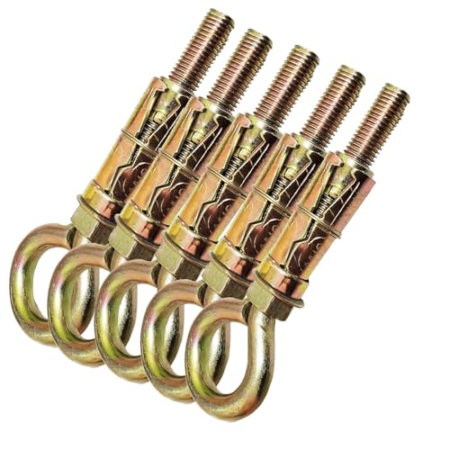 Pure Source India) Brass Anchor Round Close Hook 8 Mm Fasteners, 6 Pieces, Gold - Image 1