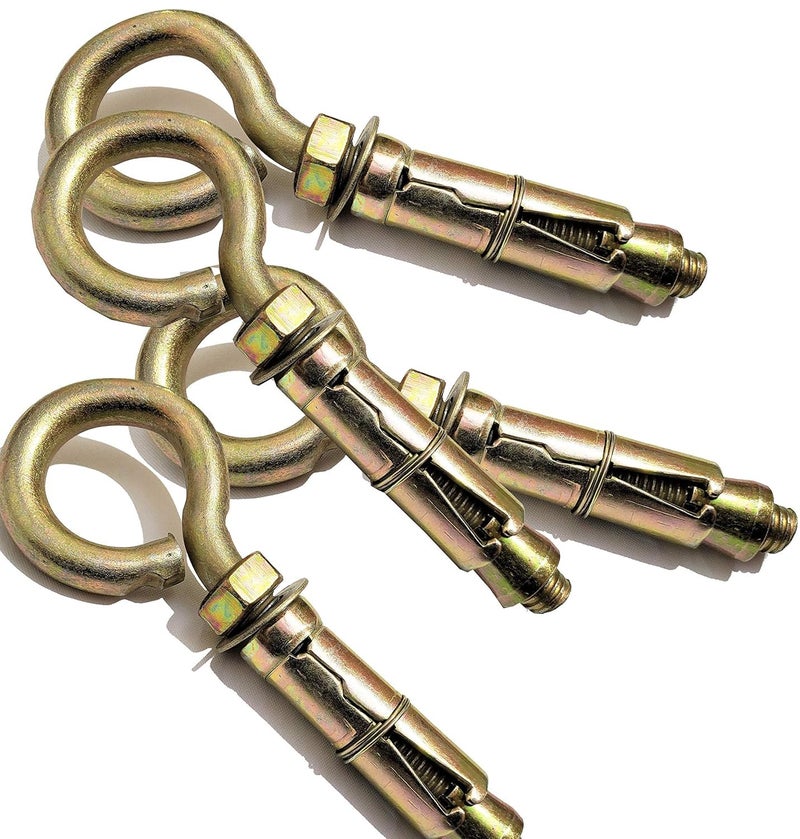 Pure Source India) Brass Anchor Round Close Hook 8 Mm Fasteners, 6 Pieces, Gold - Image 2