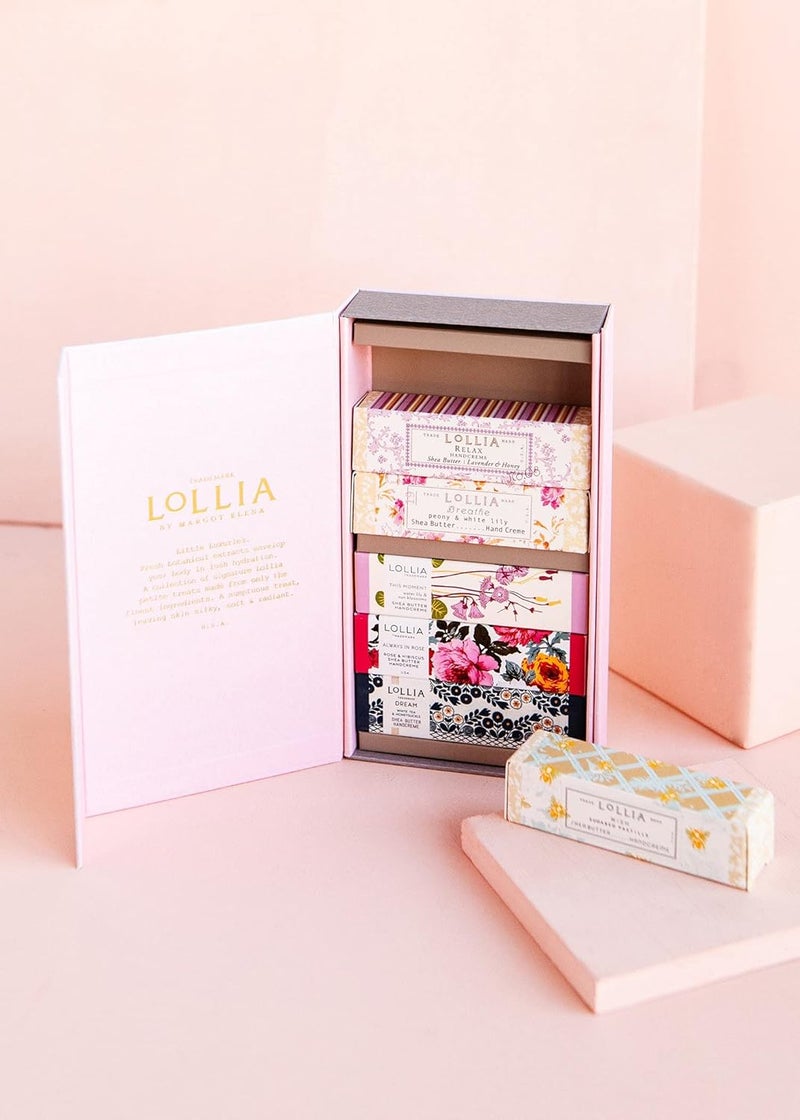LOLLIA Petite Treat Handcreme Gift Set  Always in Rose Breathe Dream Relax This Moment  Wish  Scented Hand Cream for Women Moisturizing Hand Lotion for Dry Hands Quick Absorbing Lotion