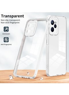 erorex Case For (Realme C35) 3 in 1 Clear TPU Color PC Frame Phone Case White  - Image 2