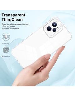 erorex Case For (Realme C35) 3 in 1 Clear TPU Color PC Frame Phone Case White  - Image 3