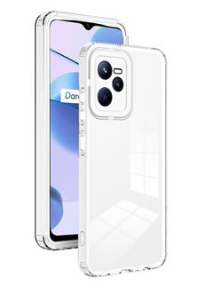 erorex Case For (Realme C35) 3 in 1 Clear TPU Color PC Frame Phone Case White  - Image 1