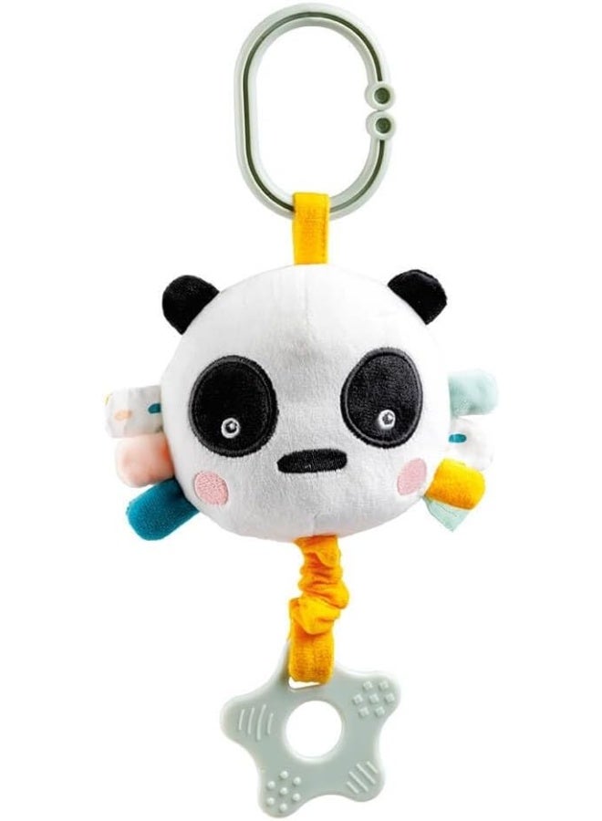 EUREKA KIDS Cucu Hanging Musical Plush Toy W/Teether | For Strollers, Cribs, Playpen | For Auditory Stimulation, Hand-Eye Coordination And Sensory Development | Bpa Free | Panda | Age 0M+  - Image 1