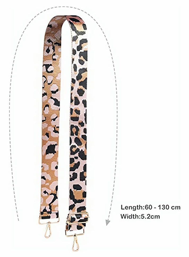 Excefore Purse Strap, Adjustable Handbag Strap Replacement Shoulder Crossbody Strap Guitar Style Stripe Belt, Personalized Leopard Print Wide Shoulder Strap, 2 Pieces  - Image 4