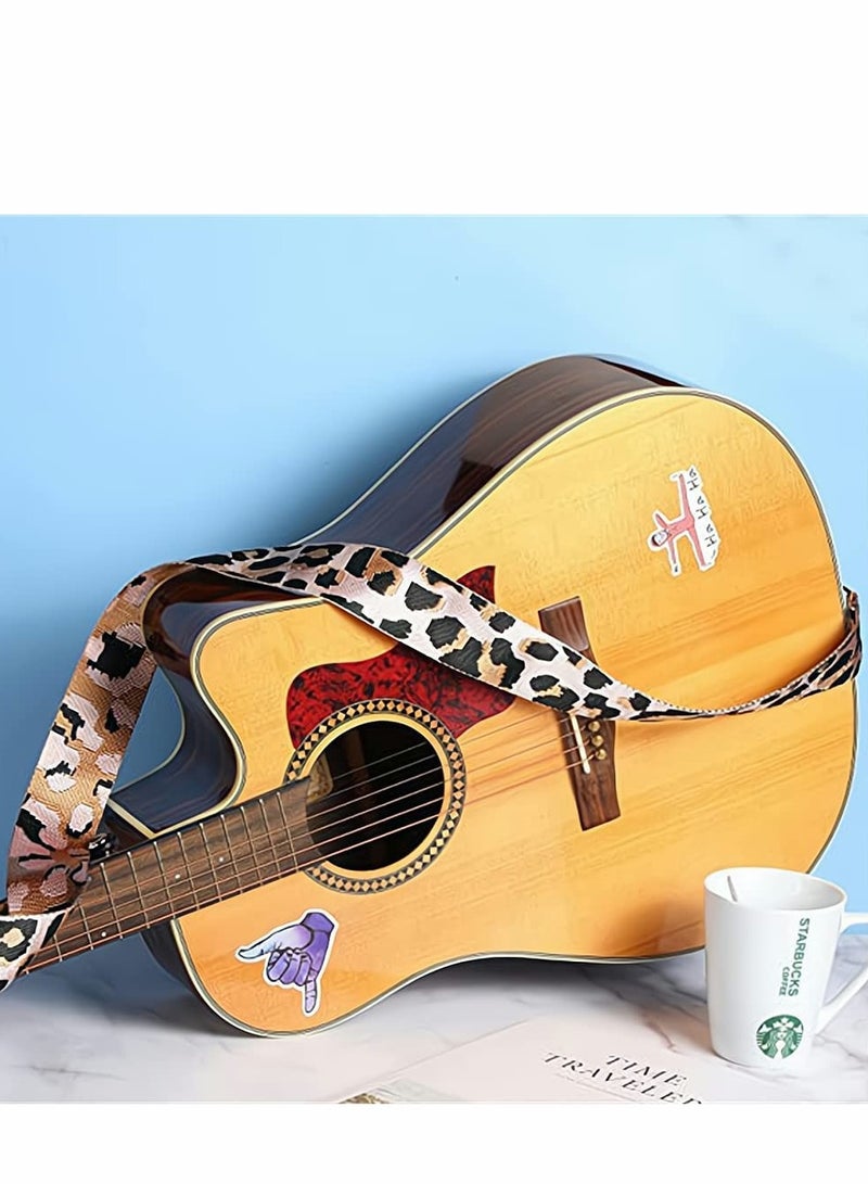 Excefore Purse Strap, Adjustable Handbag Strap Replacement Shoulder Crossbody Strap Guitar Style Stripe Belt, Personalized Leopard Print Wide Shoulder Strap, 2 Pieces  - Image 2