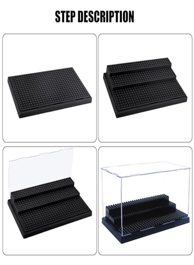 WMM Minifigure Display Case for Action Figures Blocks, Dustproof Acrylic Display Box Storage with 3 Movable Steps for Collection Models Minifigures, Bricks Blocks Toys - Image 4