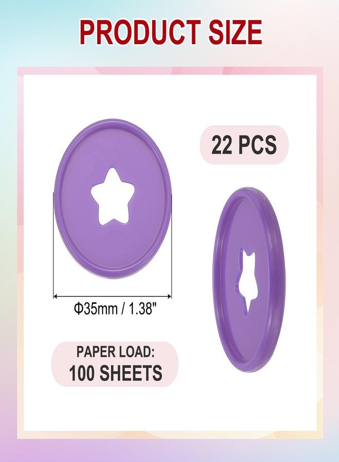 باتيكيل أقراص تجليد الكتب البلاستيكية المستديرة من باتيكيل، 35 مم (1.38 بوصة)، 22 قطعة، أقراص توسيع على شكل نجمة، حلقات تجليد مستديرة لدفاتر ومخططات يمكنك صنعها بنفسك، لون بنفسجي - Image 2