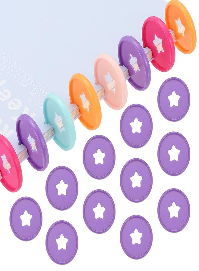 باتيكيل أقراص تجليد الكتب البلاستيكية المستديرة من باتيكيل، 35 مم (1.38 بوصة)، 22 قطعة، أقراص توسيع على شكل نجمة، حلقات تجليد مستديرة لدفاتر ومخططات يمكنك صنعها بنفسك، لون بنفسجي - Image 1