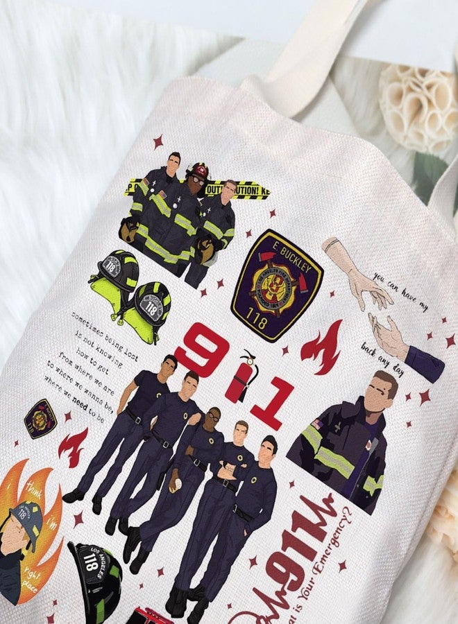 G2TUP Evan Buckley & Eddie Diaz Tote Bag Firefighter Character Fans Gift What is Your Emergency Shoulder Bag Hen Wilson Merch (Emergency TG) - Image 3