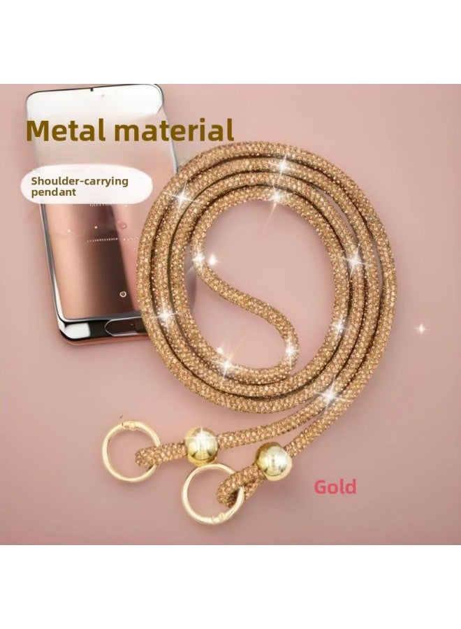 Luxury Rhinestone Mobile Phone Lanyard Long Crossbody Mobile Phone Hanging Chain Shoulder Pendant Bag Hanging Accessories Strap Mobile Phone Lanyard-Specification:8 Rows [diagonal Style]--ab Color  - Image 3