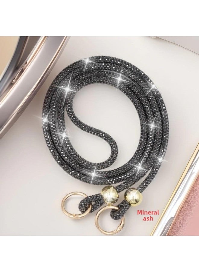 Luxury Rhinestone Mobile Phone Lanyard Long Crossbody Mobile Phone Hanging Chain Shoulder Pendant Bag Hanging Accessories Strap Mobile Phone Lanyard-Specification:8 Rows [diagonal Style]--ab Color  - Image 5
