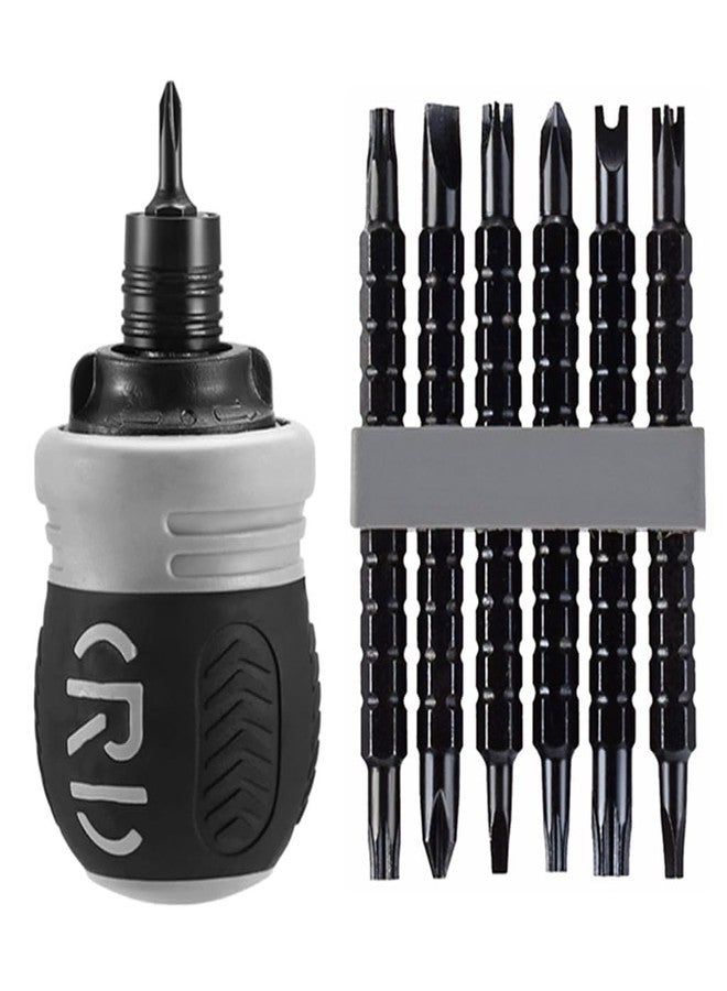 Kinteshun Ratcheting Screwdriver Set,12-in-1 Multi-bit Stubby Screw Driver Set-Adjustable Length,Reversible Dual End,Portable - Image 1