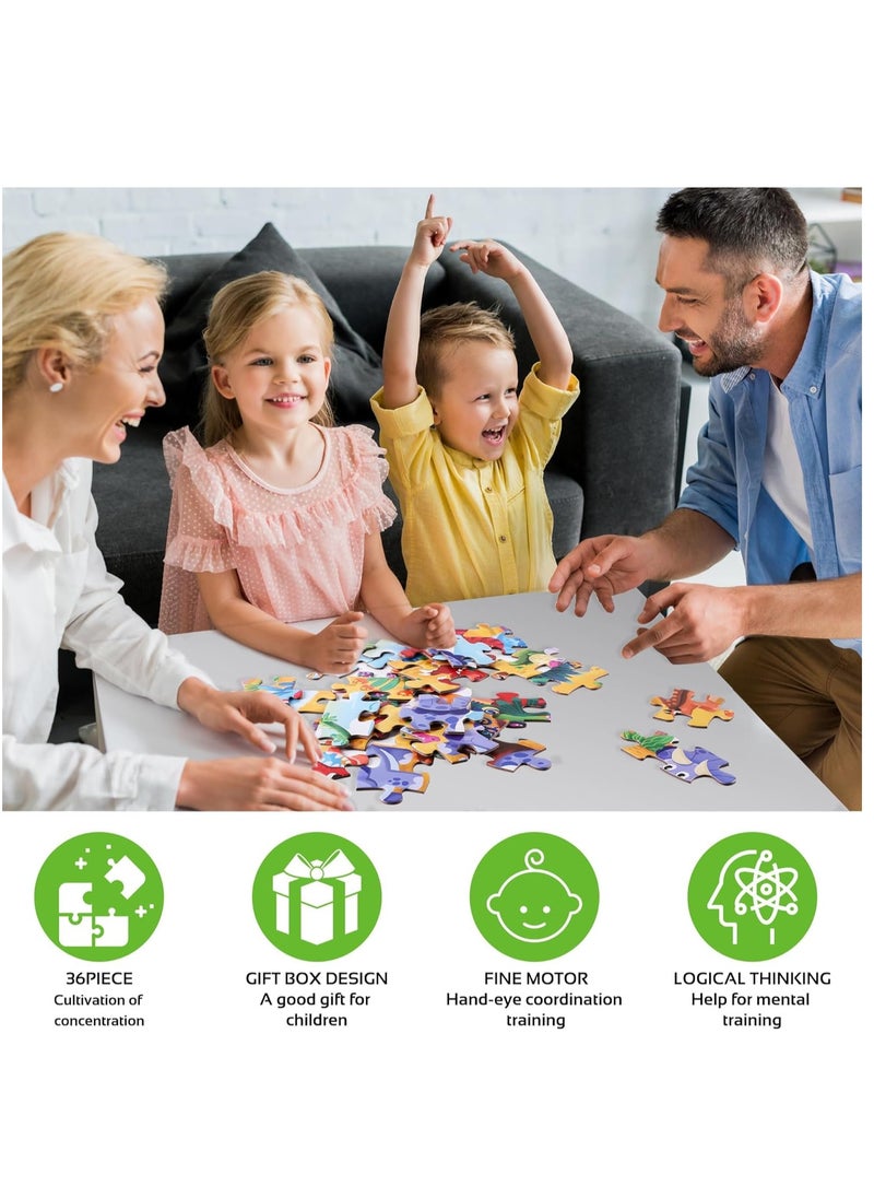 SYOSI - Puzzles for Kids Ages 4-8, 3-5,36 Piece Dinosaur Puzzles for Toddler 4-6,Floor Puzzle Age 5-7 Children Learning Preschool Educational Puzzles Toys for Boys and Girls - Image 1