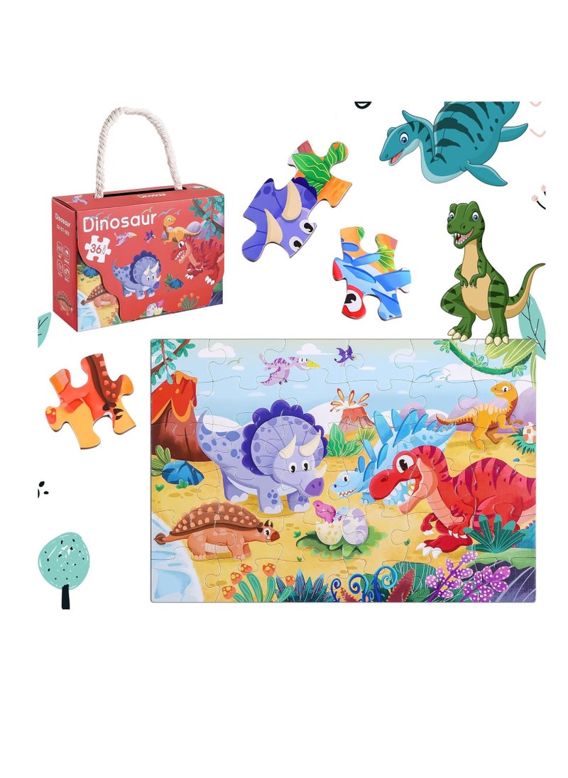 SYOSI - Puzzles for Kids Ages 4-8, 3-5,36 Piece Dinosaur Puzzles for Toddler 4-6,Floor Puzzle Age 5-7 Children Learning Preschool Educational Puzzles Toys for Boys and Girls - Image 1