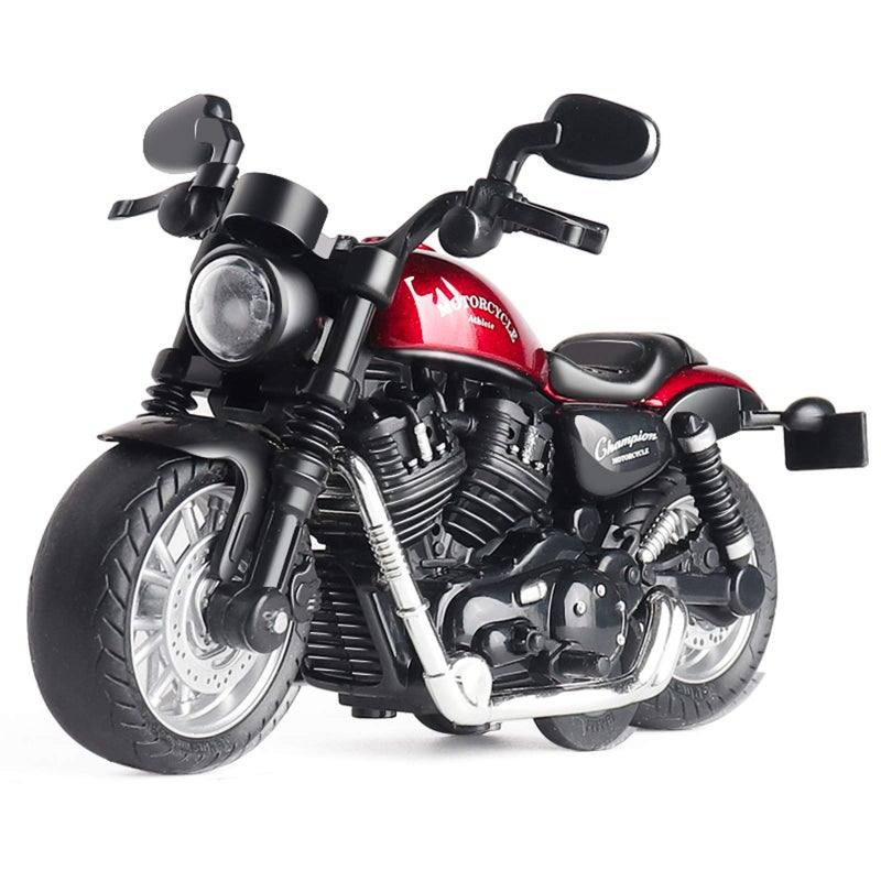 MING YING 66 Mini Toy Motorcycle Pull Back Toy Cars with Sound and Light ToyToy Motorcycles for ToddlersMotorcycle Toys for Boys Age 39 Red - Image 4