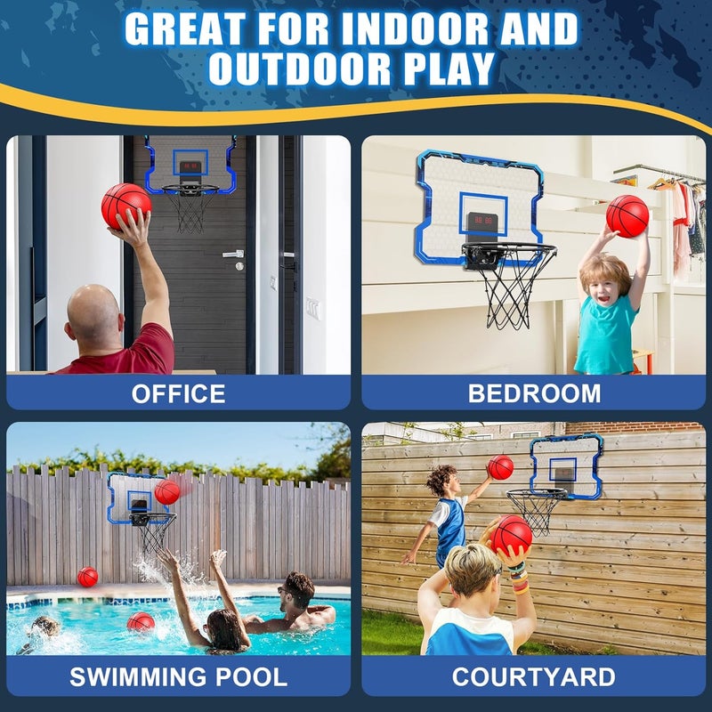 Antaha Basketball Hoop Indoor, Mini Basketball Hoop Over The Door with Scoreboard, Basketball Toys Gifts for 5 6 7 8 9 10 11 12 Year Old Boys Girls - Image 3