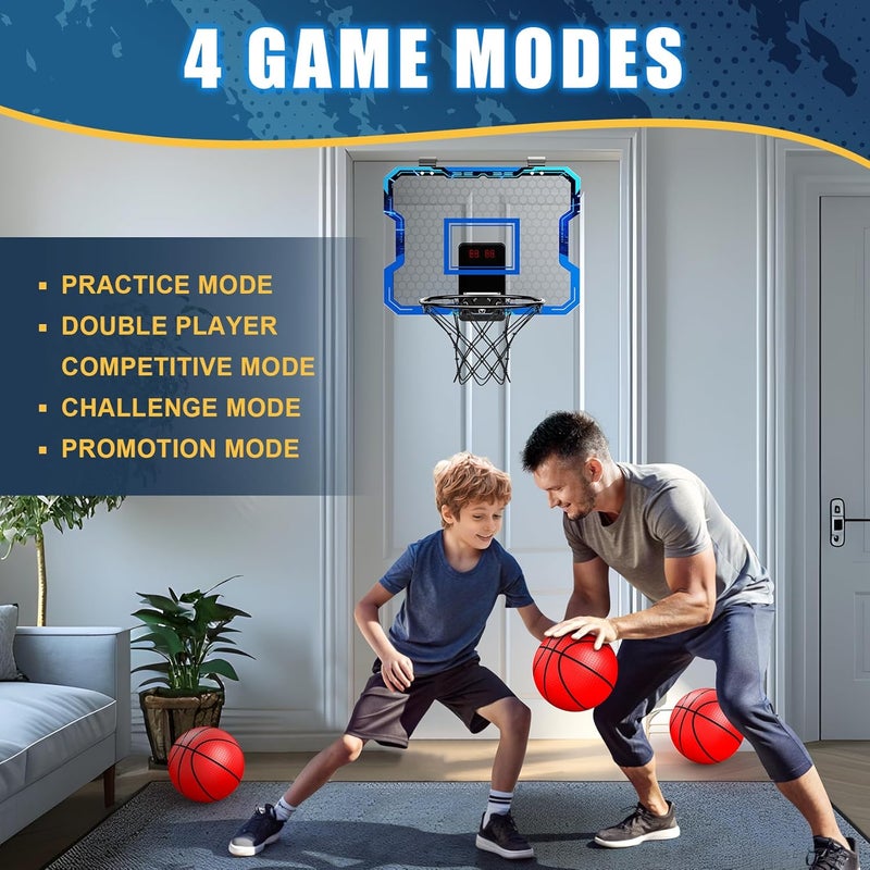 Antaha Basketball Hoop Indoor, Mini Basketball Hoop Over The Door with Scoreboard, Basketball Toys Gifts for 5 6 7 8 9 10 11 12 Year Old Boys Girls - Image 4
