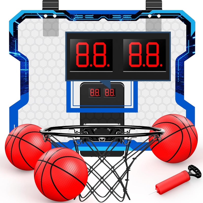 Antaha Basketball Hoop Indoor, Mini Basketball Hoop Over The Door with Scoreboard, Basketball Toys Gifts for 5 6 7 8 9 10 11 12 Year Old Boys Girls - Image 1