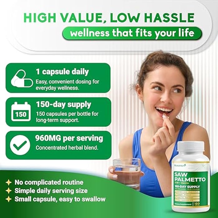 NUSORAN Ultra Saw Palmetto - 13-in-1 with DIM, Nettle, Pumpkin Seed, Collagen, Vitex - Max Absorption - 150 Capsules - Non-GMO, Gluten-Free, Lab Tested - Image 5