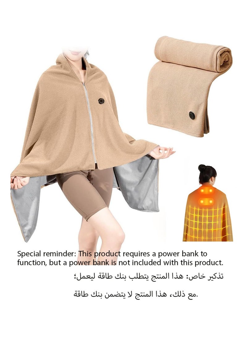 ايكانبو بطانية كهربائية محمولة، تحكم في درجة الحرارة بثلاث سرعات، تعمل بالطاقة USB، قابلة للغسل، 150 × 80 سم، مناسبة لتدفئة الكتفين والخصر والجسم بالكامل (البطارية غير متضمنة) - Image 1