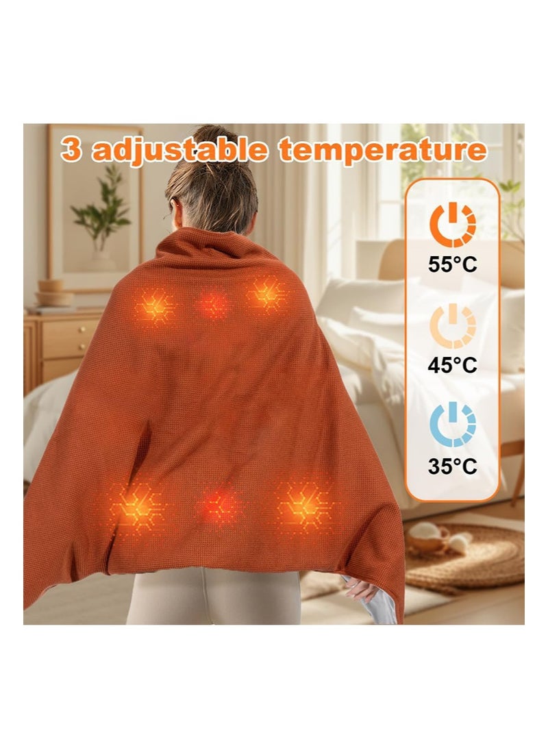 ايكانبو بطانية كهربائية محمولة، تحكم في درجة الحرارة بثلاث سرعات، تعمل بالطاقة USB، قابلة للغسل، 150 × 80 سم، مناسبة لتدفئة الكتفين والخصر والجسم بالكامل (البطارية غير متضمنة) - Image 2