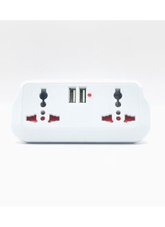 Panvil Universal Multi Plug Adapter with 4 Sockets & Dual USB Ports | 3-Pin Plug | Surge Protection & Safety Features | 2500W | 250V - 50Hz / 60Hz | 13/16 A V | Child Safety Lock  - Image 1