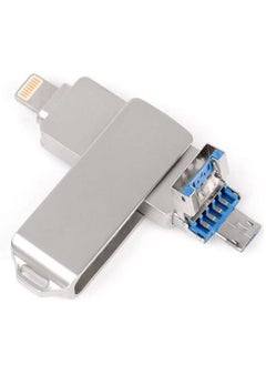 Beauenty 16GB/32GB/64GB/128GB Memory 3 in 1 Lightning/Micro USB/USB 2.0 Pen Drive For iPhone/iPad C6244-16-L Silver  - Image 1