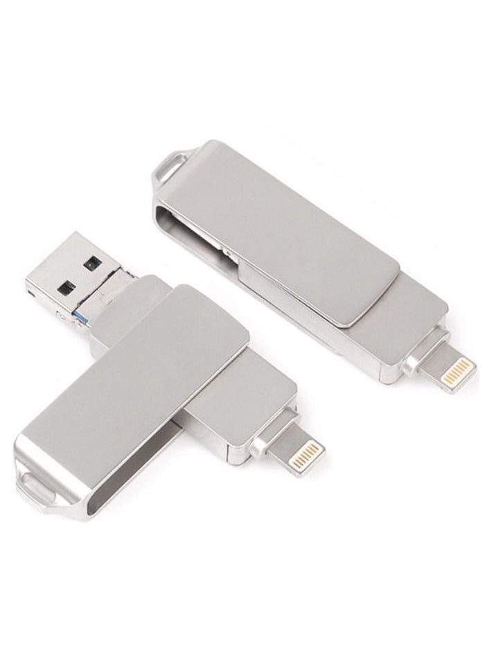 Beauenty 16GB/32GB/64GB/128GB Memory 3 in 1 Lightning/Micro USB/USB 2.0 Pen Drive For iPhone/iPad C6244-16-L Silver  - Image 2
