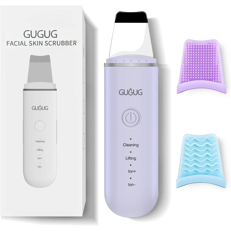 GUGUG Skin Scrubber Face Spatula, 4 Modes Skin Spatula Blackhead Remover Pore Cleaner-Purple