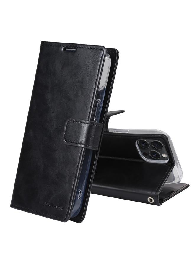 GOOSPERY Case For iPhone 15 Pro Max BLUE MOON Crazy Horse Texture Leather Phone Case - Image 1