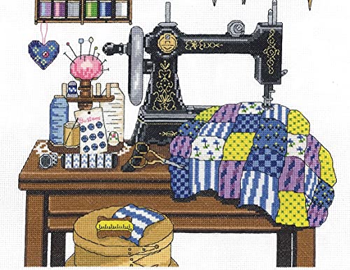 Janlynn 14 Count Antique Sewing Room Cross Stitch Kit, 12 by 12-Inch - Image 3