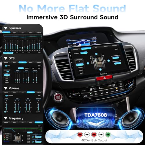 Dasaita 8GB+256GB Head Unit for Honda Accord 2013-2017, 10.2'' Android 13 Car Stereo, Wireless Carplay Android Auto, Plug & Play GPS Navigation, Voice Control, 18FM/12AM Radio - Image 5