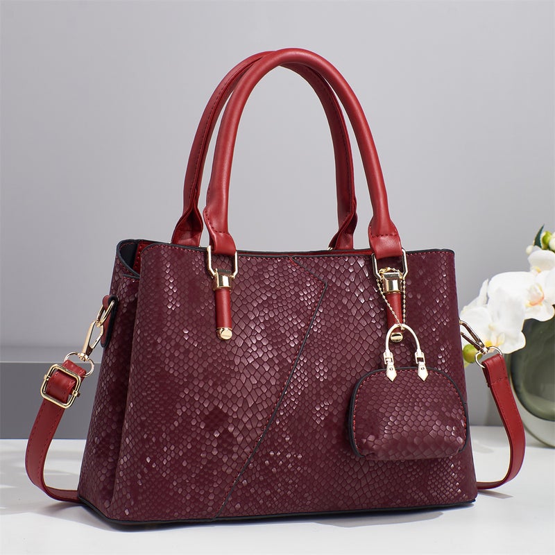 New Snake Pattern Stitching Daffy Bag High-Grade Sense Shoulder Crossbody Bag High-Grade Fashion Portable Women'S Bag - Image 5