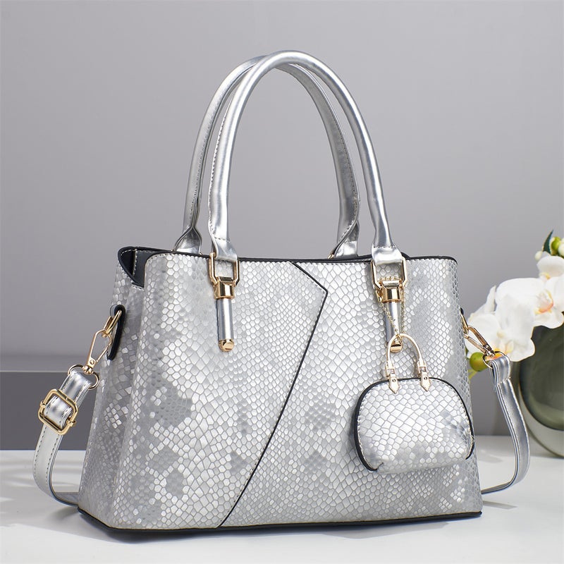 New Snake Pattern Stitching Daffy Bag High-Grade Sense Shoulder Crossbody Bag High-Grade Fashion Portable Women'S Bag - Image 4